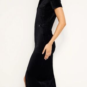 Good American Black Velvet Maxi Dress